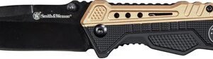 S&W KNIFE BLACK/FDE SPRING AST
